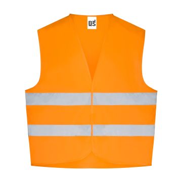 Gilet alta visibilità in 100% poliestere, con cuciture di 50 mm sulle fasce riflettenti