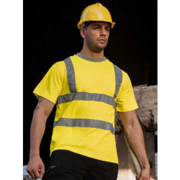 Tshirt KXPC gialla ad  visibilità con fasce reflettenti