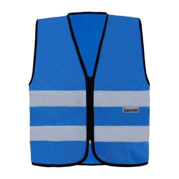 Gilet di sicurezza RX217 blu ad alta visibilità con chiusura a lampo e strisce riflettenti