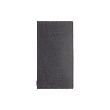 Porta Menu GOURMET24 17,4x31,8 cm (4RE) 2 buste (4 facciate) elastico nero scritta menu bassorilievo