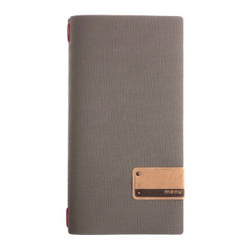 Porta Menu 17,4x31,8 cm (4RE) etichetta PATCH "menu" 2 buste (4 facciate) elastico rosso Linea JUTA