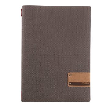 Porta Menu 23,2x31,8 cm (A4) etichetta PATCH "menu" 2 buste (4 facciate) elastico rosso Linea JUTA