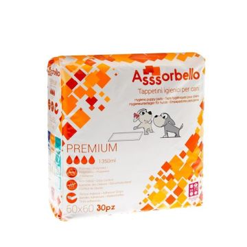 Traversine/tappetini igienici per cani Premium 60x 60. Confezione da 30 pz 1350 ml
