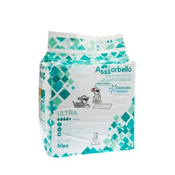 Traversine/tappetini igienici per cani Ultra 60x60. Confezione da 50 pz 1500 ml