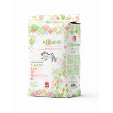 Traversine/tappetini igienici Asssorbello Flower 60x90 cm per cani. Confezione da 30 pz 950 ml
