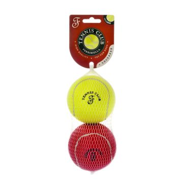 Palline tennis per cani Ø 7,6 cm. Confezione da 2 pz colori assortiti