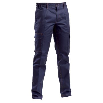 Pantalone Ignifugo per saldatori (100% cotone ignifugato) con  chiusura a patta con bottoni coperti ed elastico in vita
