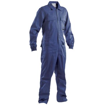 Tuta Ignifuga, Antistatica,Antiacida ( 78% cotone ignifugato, 20% poliestere 2% fibra dissipativa) con chiusura anteriore con cerniera coperta ed elastico ai polsi