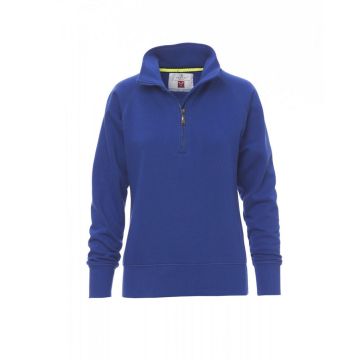Felpa da donna Miami + Lady con cuciture rinforzate, manica a raglan e mezza zip in tinta con cursore metallico