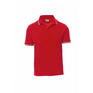 Polo Italia Unisex a manica corta a 3 bottoni in tinta, collo e bordo  manica con fine profilo tricolore in contrasto