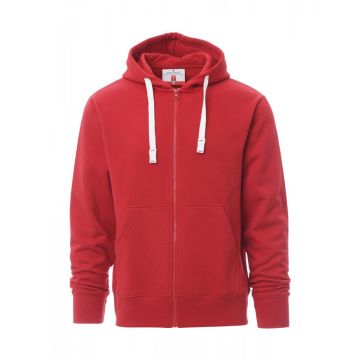 Felpa da uomo Portland con zip intera in plastica e cursore metallico, cappuccio e coulisse in corda