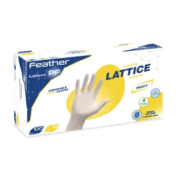 Guanti in lattice senza polvere Feather Latexx - gr. 5,0 - 100 pz