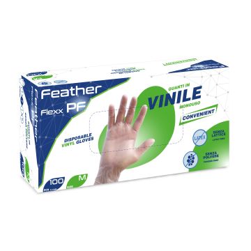 Guanti in vinile Feather Flexx  PF - gr 3,8 - 100 pz