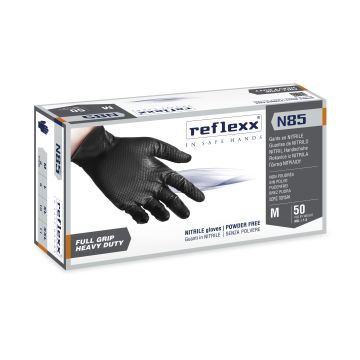 Guanti in nitrile senza polvere Full Grip N85 nero - gr. 8,4 Ultra resistente