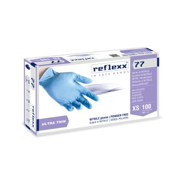 Guanti monouso Reflexx 77 nitrile blu - conf. 100