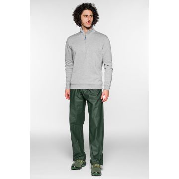 Pantalone verde in poliuretano con elastico in vita