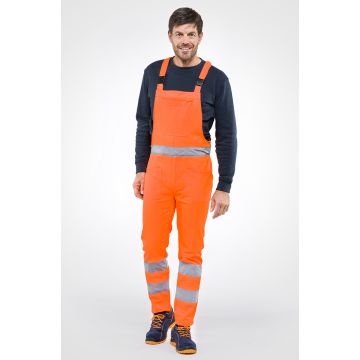 Pettorina da lavoro antinfortunistico ad alta visibilità con bretelle con elastico e tre tasche sul petto