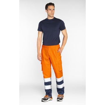 Pantalone H.V da lavoro antinfortunistico ad alta visibilità stretch