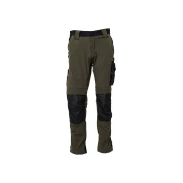 Pantaloni da lavoro slim fit, modello Atom, da uomo idrorepellenti in 90% Nylon e 10% Spandex con protezione per le ginocchia