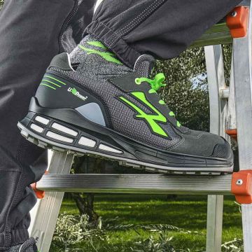 Scarpe antinfortunistiche Egon dalla Linea Red Premium,comode e basse con tomaia in nylon traspirante e microfibra scamosciata