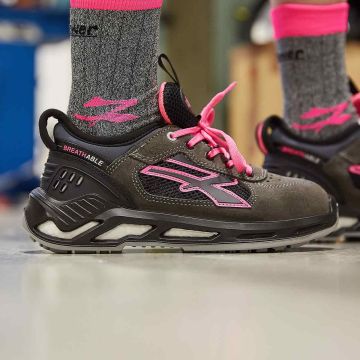 Scarpe antinfortunistiche Kate, basse, leggere e comode U-Power della linea Red 360, con tomaia in nylon ultra traspiranti