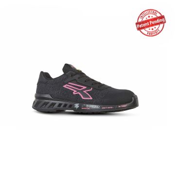 Scarpe antinfortunistiche leggere da donna,modello Michelle della Linea Red Leve, con tomaia in nylon ultra-traspirante e bande laterali a contrasto rosa