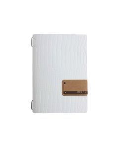Porta Menu 16,5x23,1 cm (GOLFO) etichetta PATCH naturale "menu" 2 buste (4 facciate) elastico nero Linea FASHION