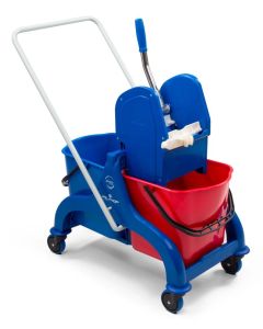 Carrello Fred in plastica con barra di spinta rivestita 30 lt