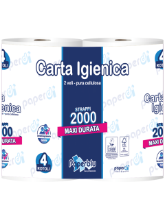 Igienica 4 Rotoli 2 Veli 2000 strappi 10 confezioni.