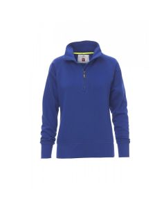 Felpa da donna Miami + Lady con cuciture rinforzate, manica a raglan e mezza zip in tinta con cursore metallico