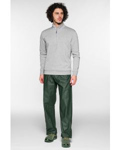 Pantalone verde in poliuretano con elastico in vita