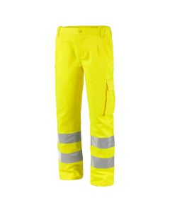 Pantalone H.V da lavoro antinfortunistico ad alta visibilità e chiusura centrale con cerniera