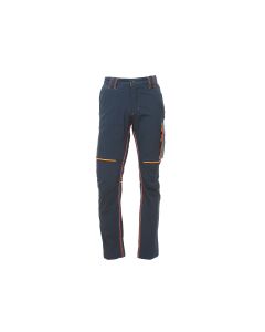 Pantalone da uomo slim fit, modello World, in tessuto U-4, con triple cuciture e tasca laterale porta utensili