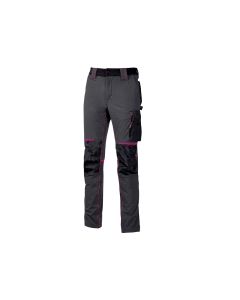 Pantaloni da donna slim fit, modello Atom Lady, per il lavoro in tessuto U-4 in 90% Nylon e 10% Spandex con protezione per le ginocchia